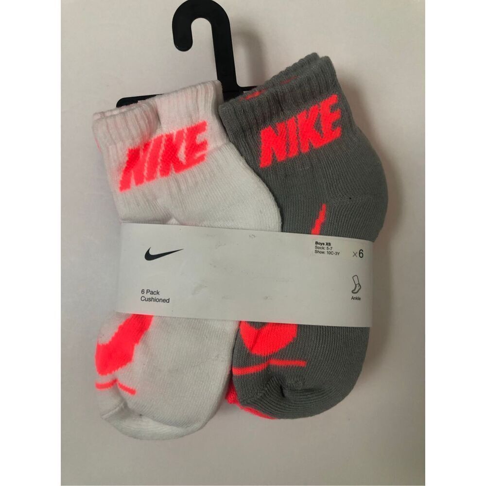 Nike Kids 6-pack Cushioned Ankle Socks size 10C-3Y